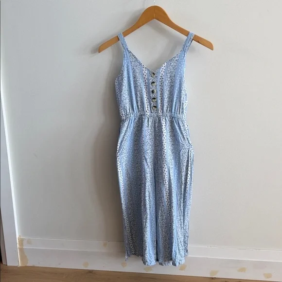 M&S Blue Floral Sleeveless Dress - Picture 1 of 8